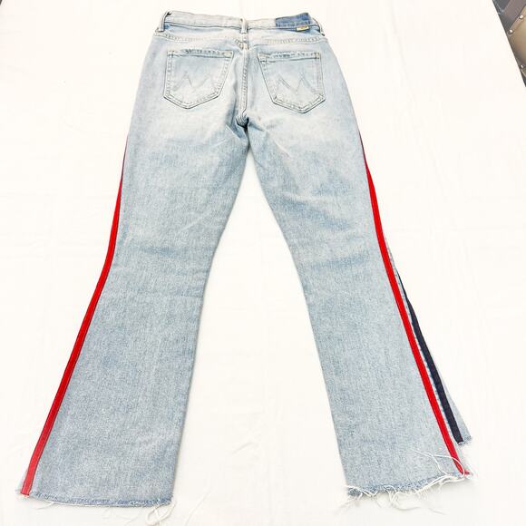 Mother Superior The Insider Crop Step Fray Thanks, Again Racer Denim Jean Sz 24 - Picture 3 of 10